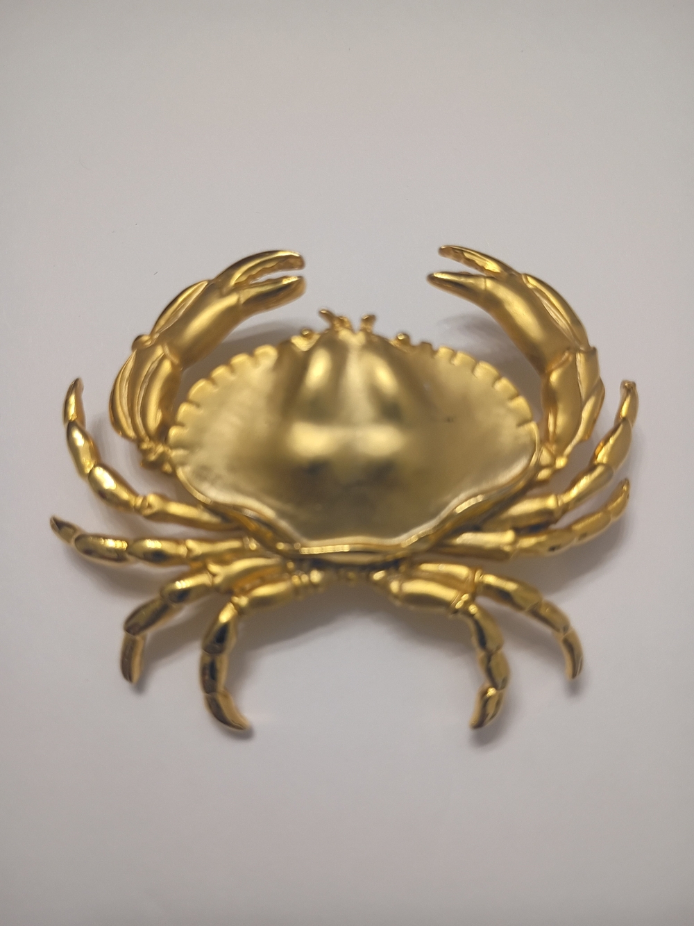 Vintage Gold Tone Crab Pin Brooch Signed